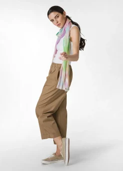Outlet Pantalone Relaxed In Popeline Marrone Donna Pantaloni