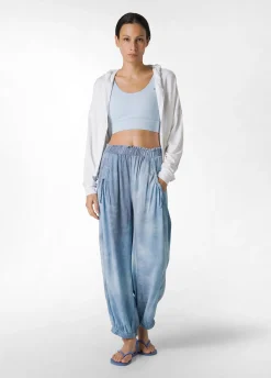 Cheap Pantalone Relaxed In Twill Effetto Batik Blu Donna Pantaloni