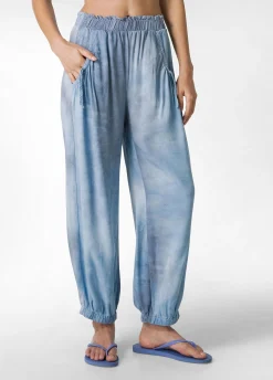 Cheap Pantalone Relaxed In Twill Effetto Batik Blu Donna Pantaloni