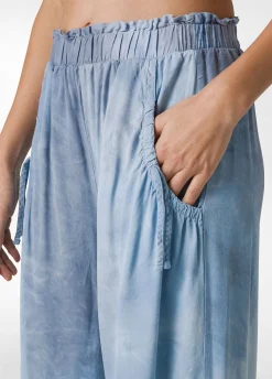 Cheap Pantalone Relaxed In Twill Effetto Batik Blu Donna Pantaloni