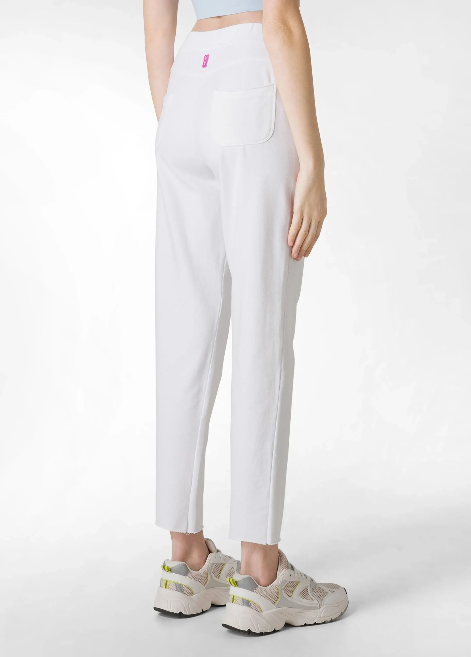 Sale Pantalone Slim Fit In Felpa Leggera Bianco Donna Pantaloni
