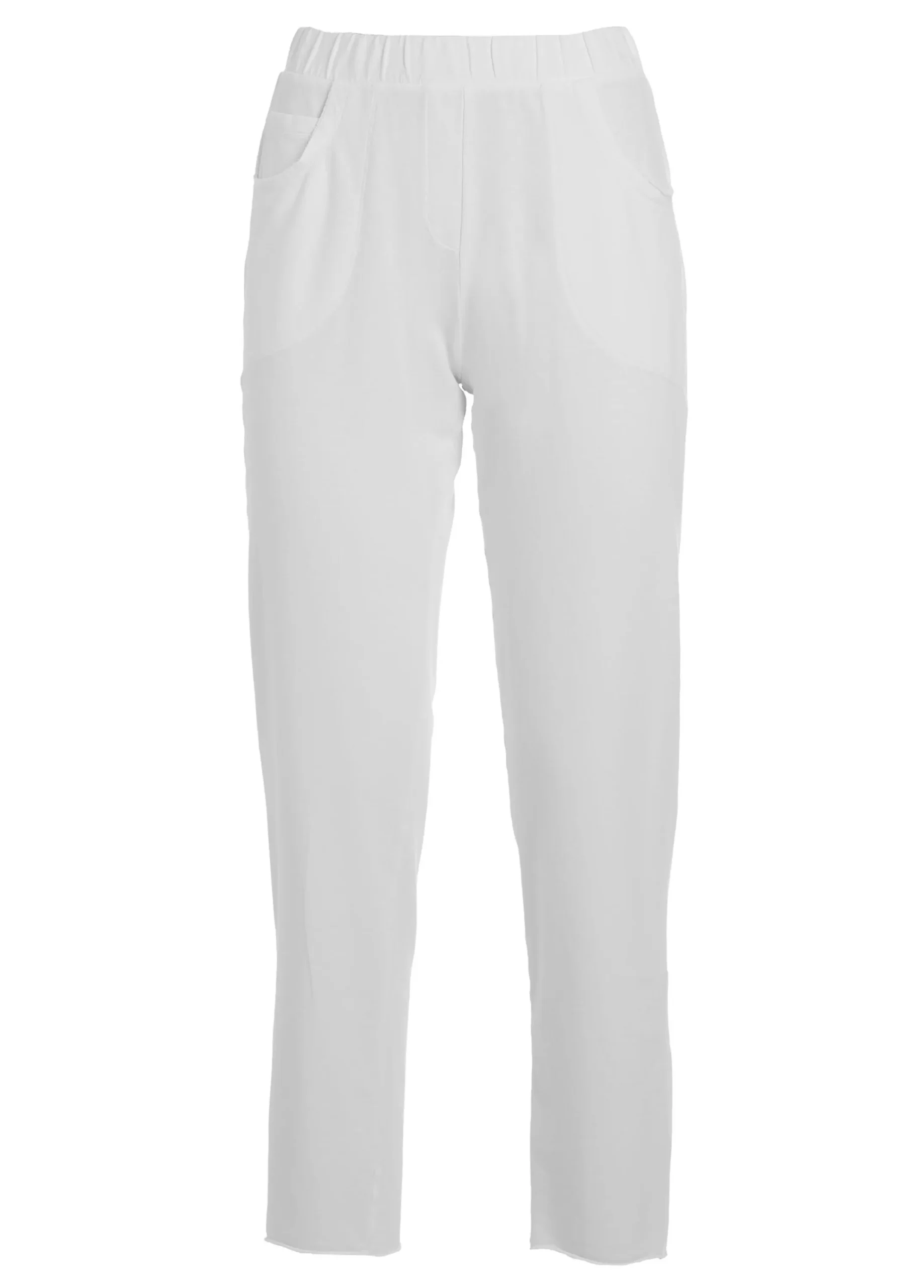 Sale Pantalone Slim Fit In Felpa Leggera Bianco Donna Pantaloni