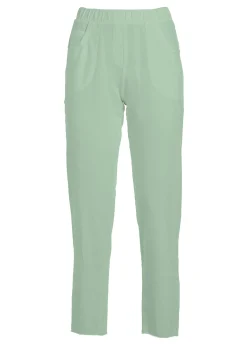 Store Pantalone Slim Fit In Felpa Leggera Verde Donna Pantaloni