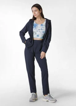 Clearance Pantalone Slim Fit In Felpa Leggera Blu Donna Pantaloni