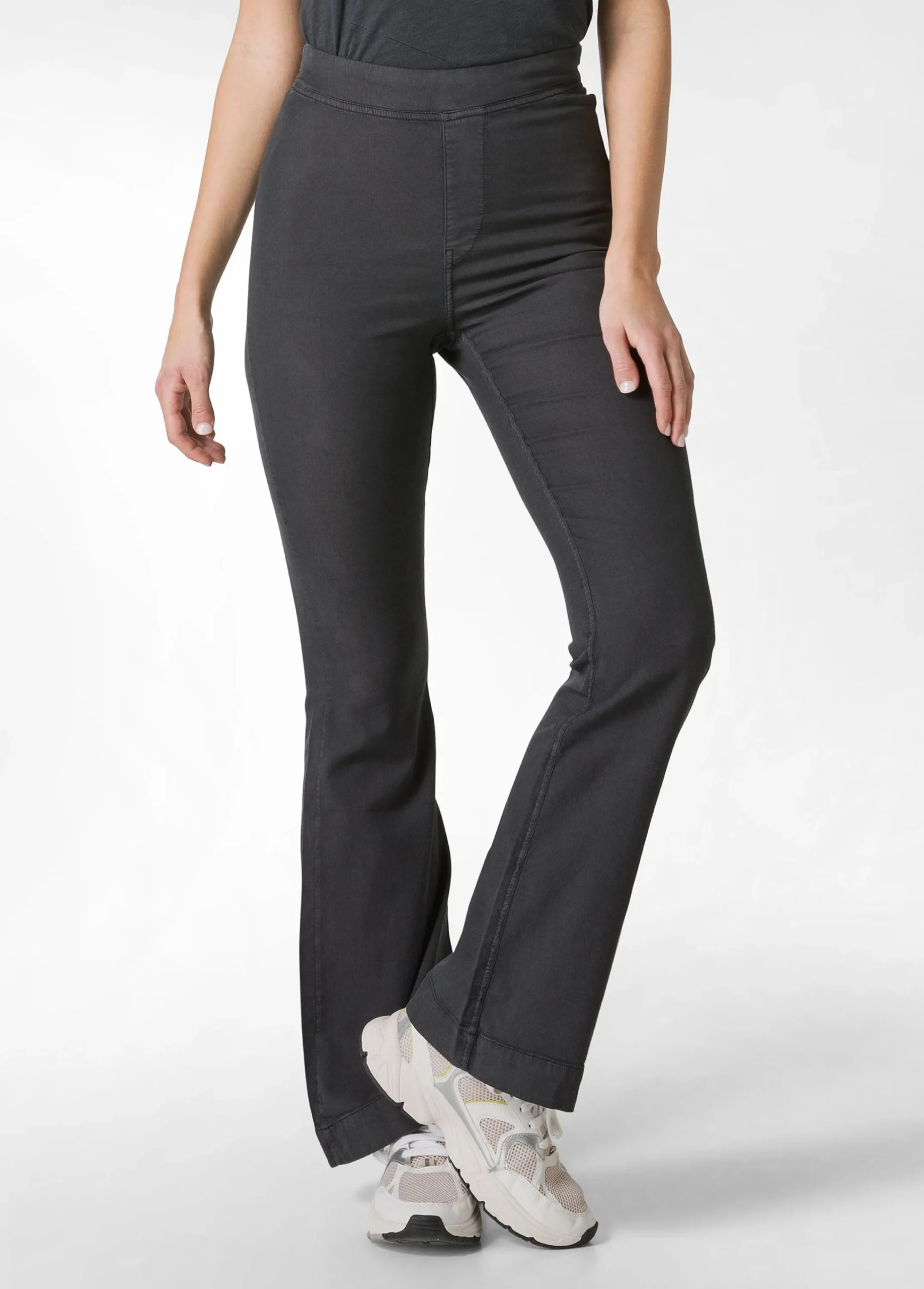 Sale Pantalone Svasato In Gabardine Vintage Nero Donna Pantaloni