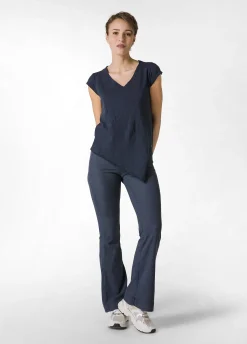Fashion Pantalone Svasato In Gabardine Vintage Blu Donna Pantaloni