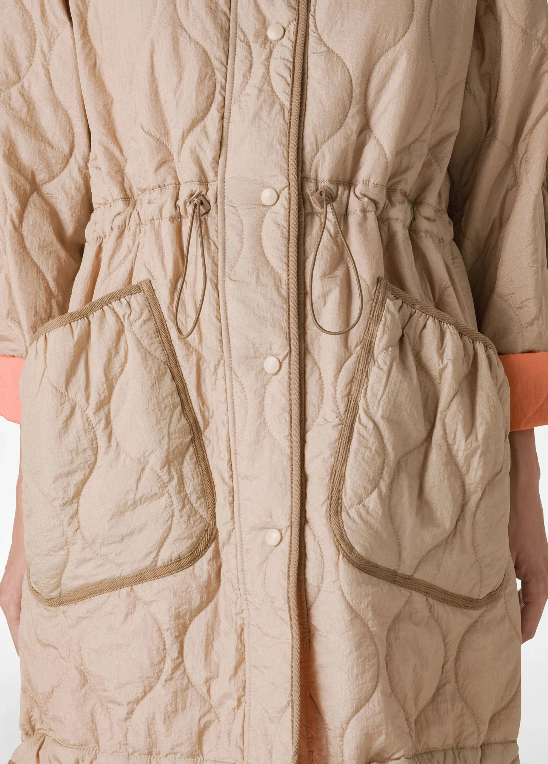 Shop Parka Trapuntato Beige Donna Giacche E Giubbotti