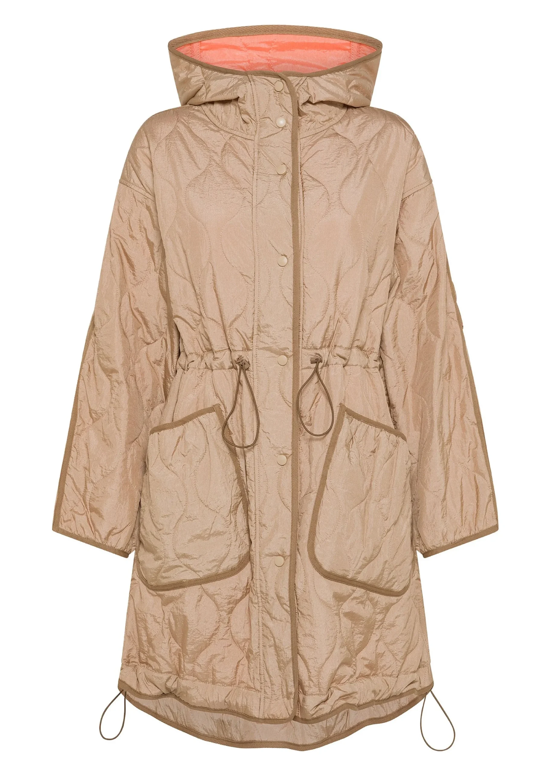 Shop Parka Trapuntato Beige Donna Giacche E Giubbotti