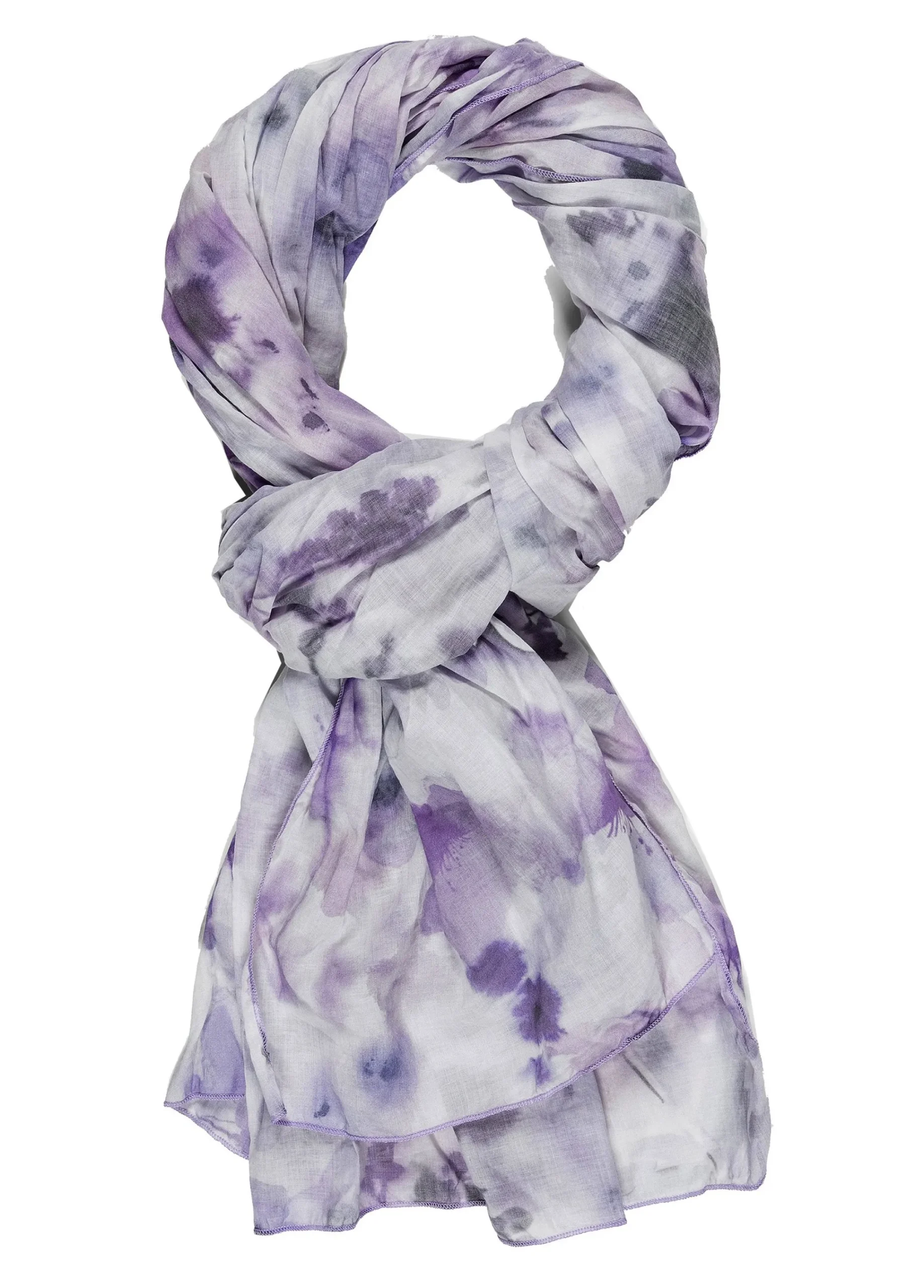 Shop Pashmina In Mussola Stampata Viola Donna Accessori