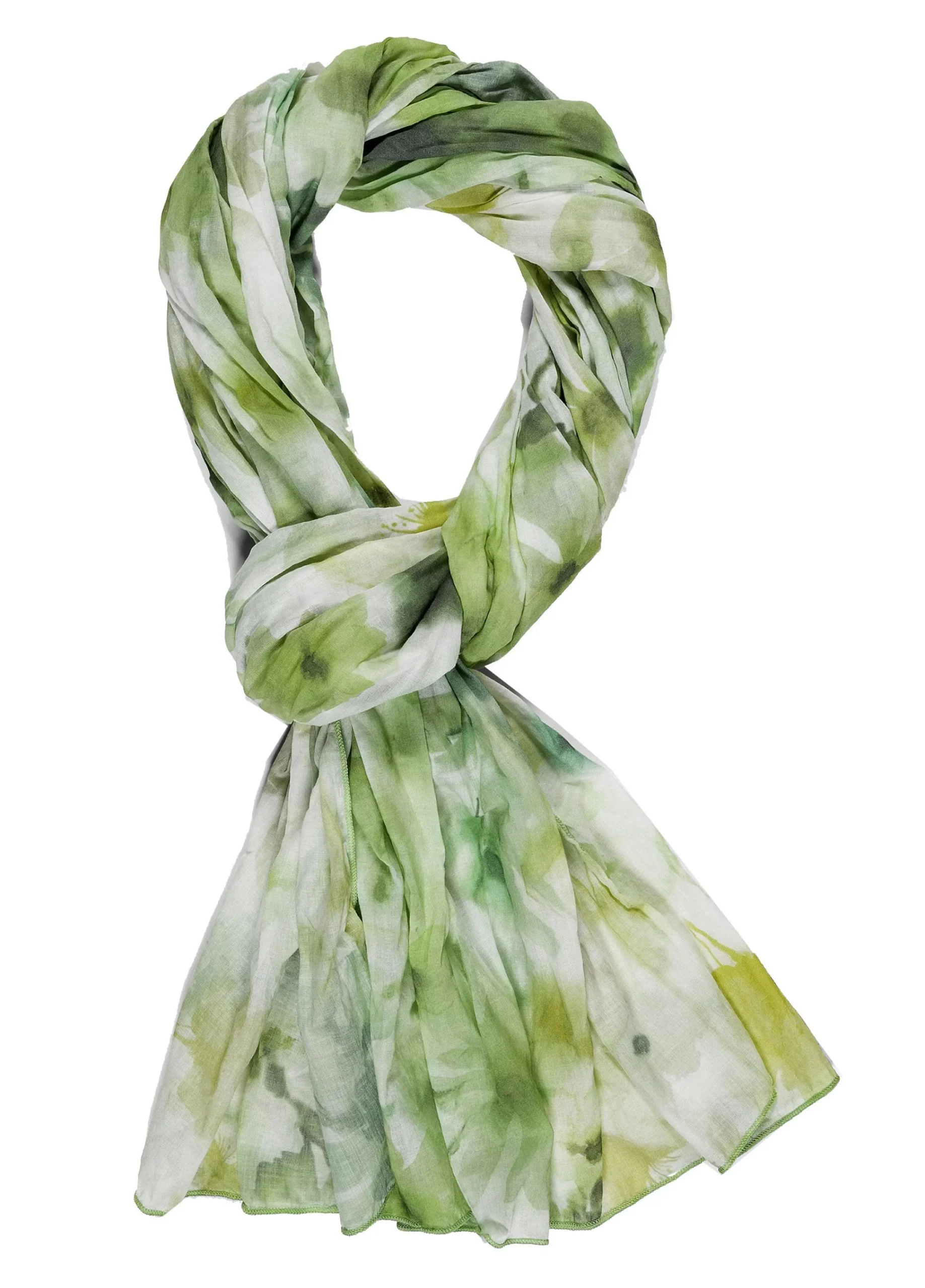 Hot Pashmina In Mussola Stampata Verde Donna Accessori