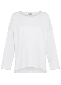 Hot Pullover Ampio In Lino Bianco Donna Felpe & Maglieria