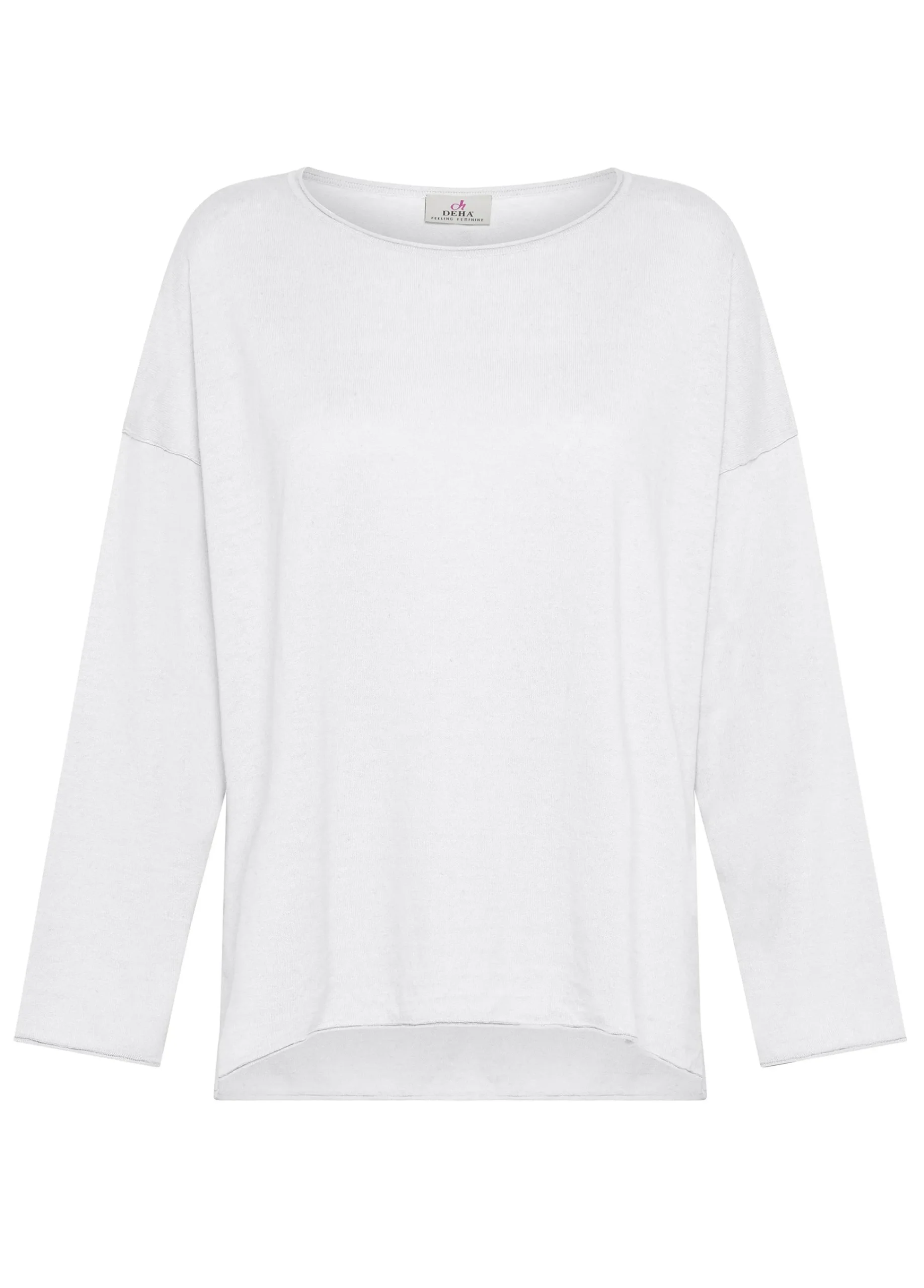 Hot Pullover Ampio In Lino Bianco Donna Felpe & Maglieria