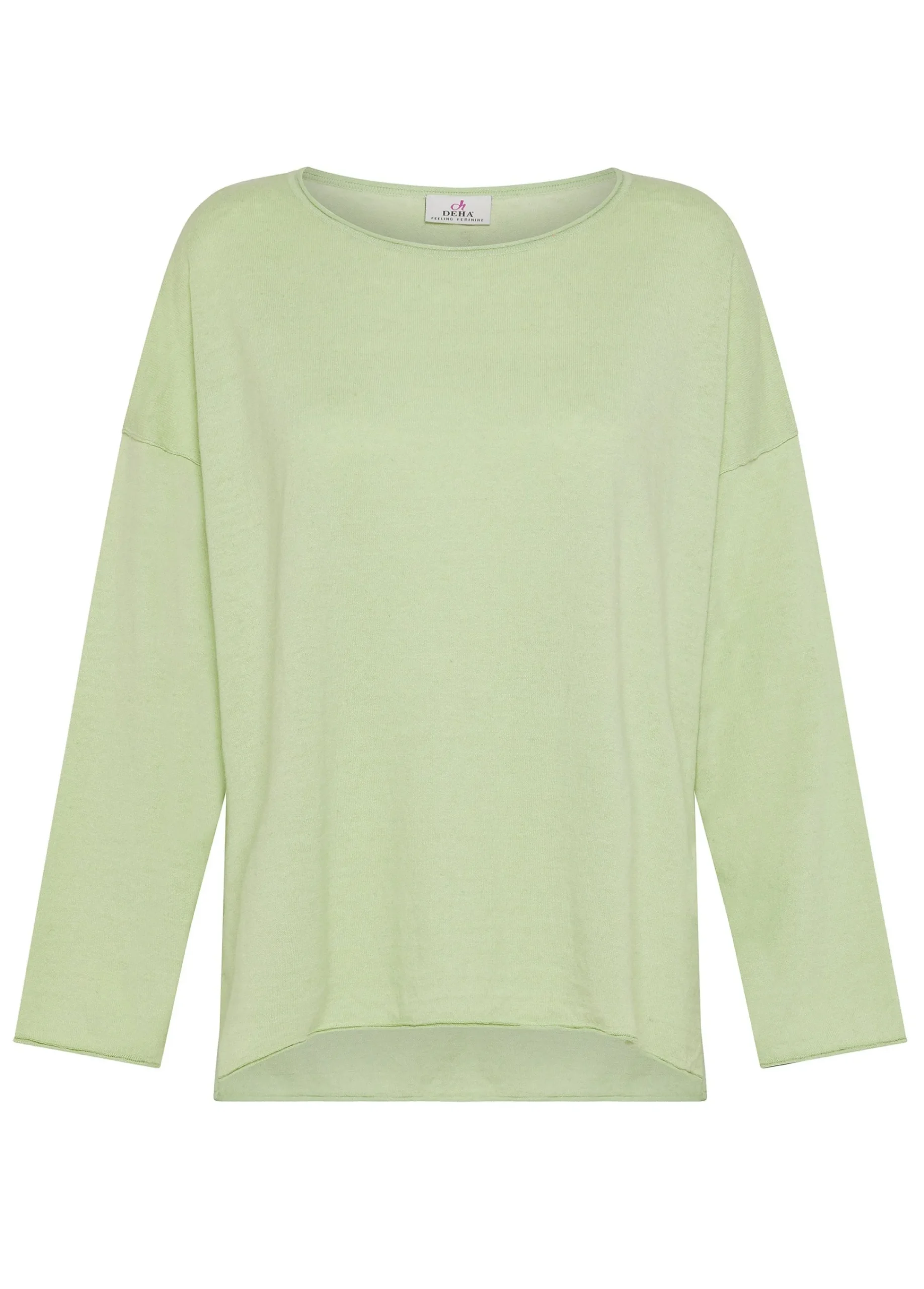 Cheap Pullover Ampio In Lino Verde Donna Felpe & Maglieria