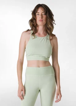 Discount Reggiseno Sportivo Effetto Vintage Verde Donna Canotte E Reggiseni Sportivi