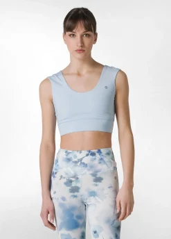 Discount Reggiseno Sportivo In Microfibra Riciclata Blu Donna Canotte E Reggiseni Sportivi