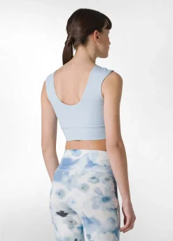 Discount Reggiseno Sportivo In Microfibra Riciclata Blu Donna Canotte E Reggiseni Sportivi