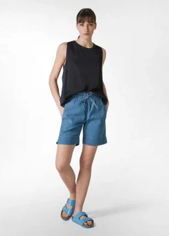Clearance Shorts In Denim Lyocell Blu Donna Bermuda