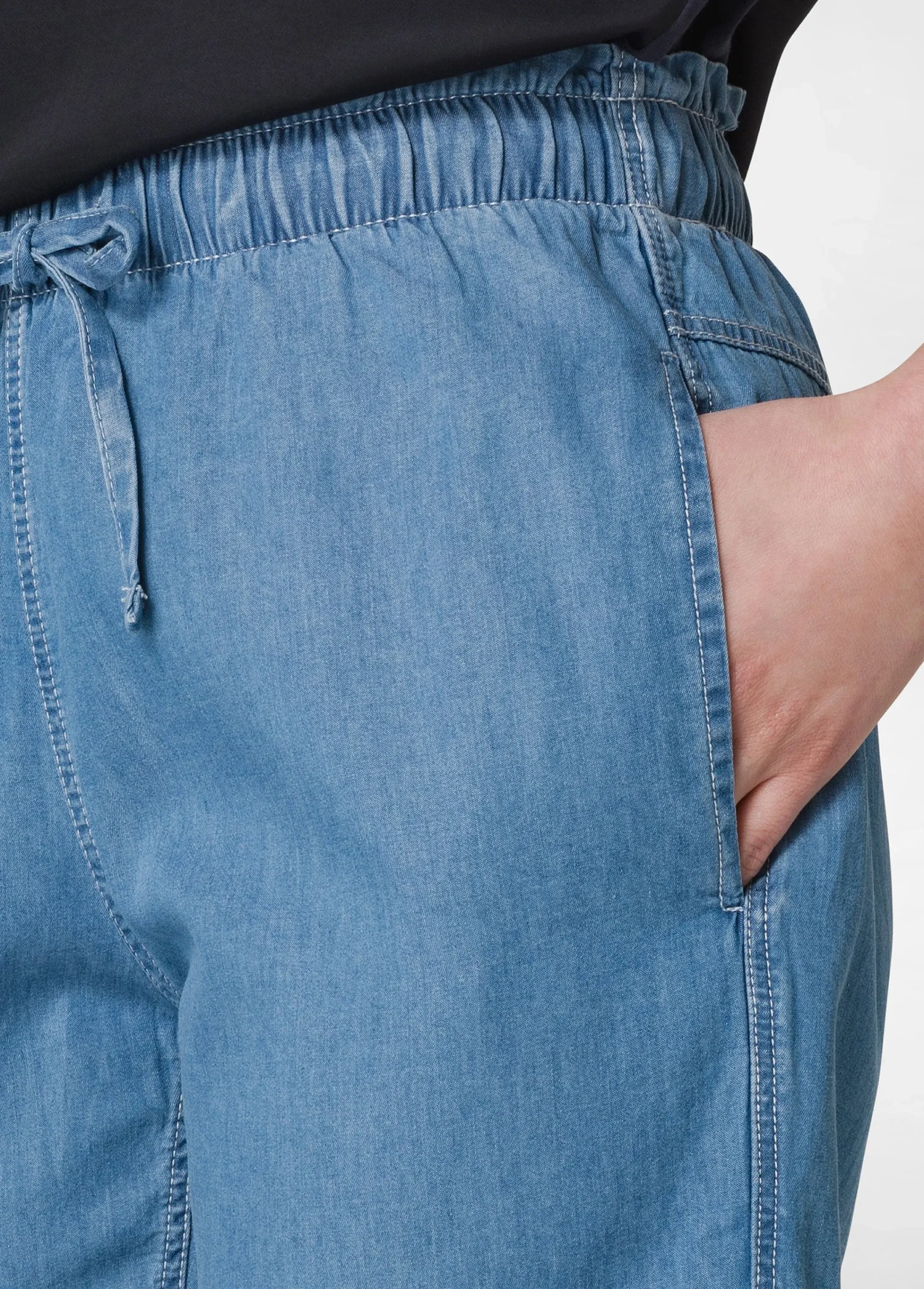 Clearance Shorts In Denim Lyocell Blu Donna Bermuda