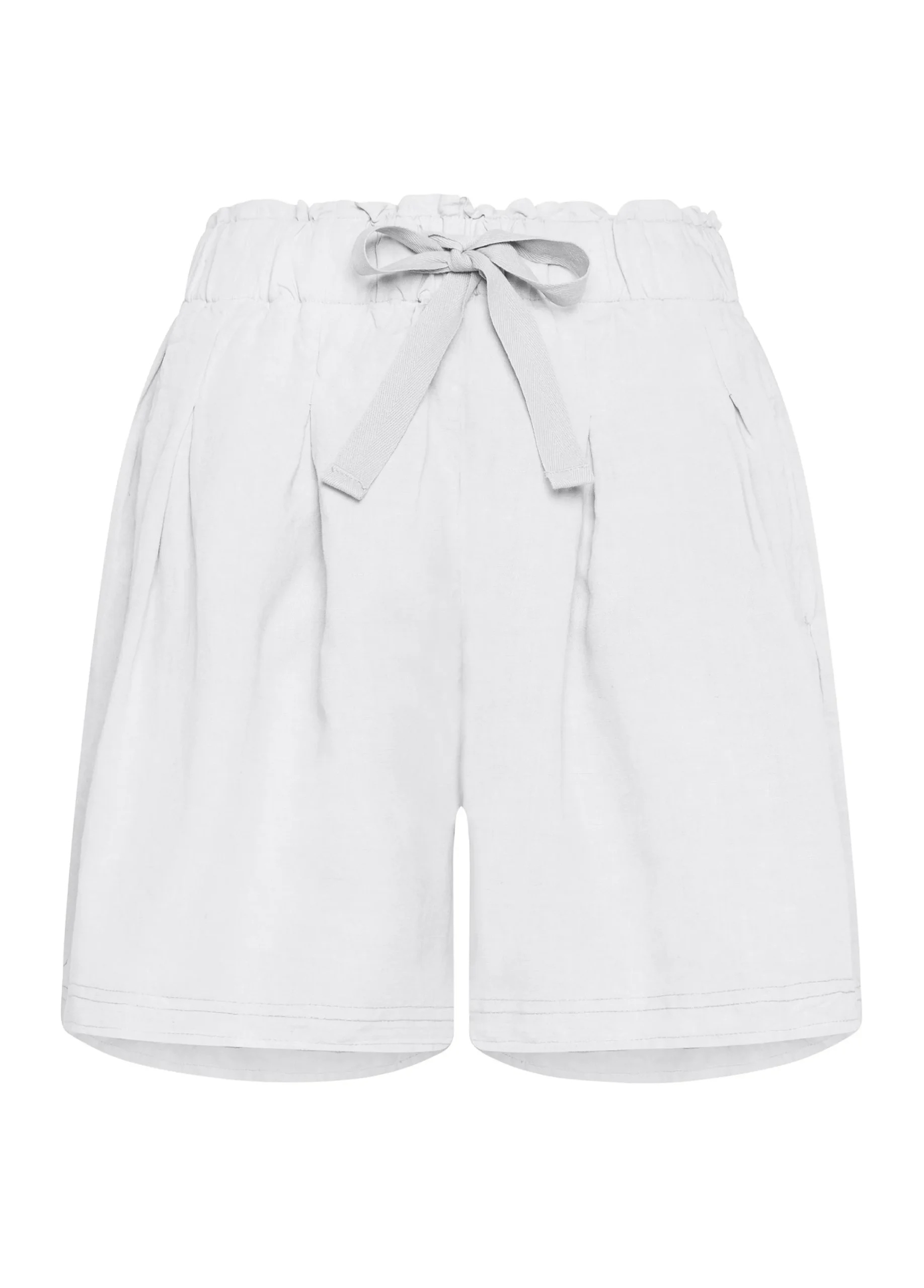 Fashion Shorts In Misto Lino E Lyocell Bianco Donna Bermuda