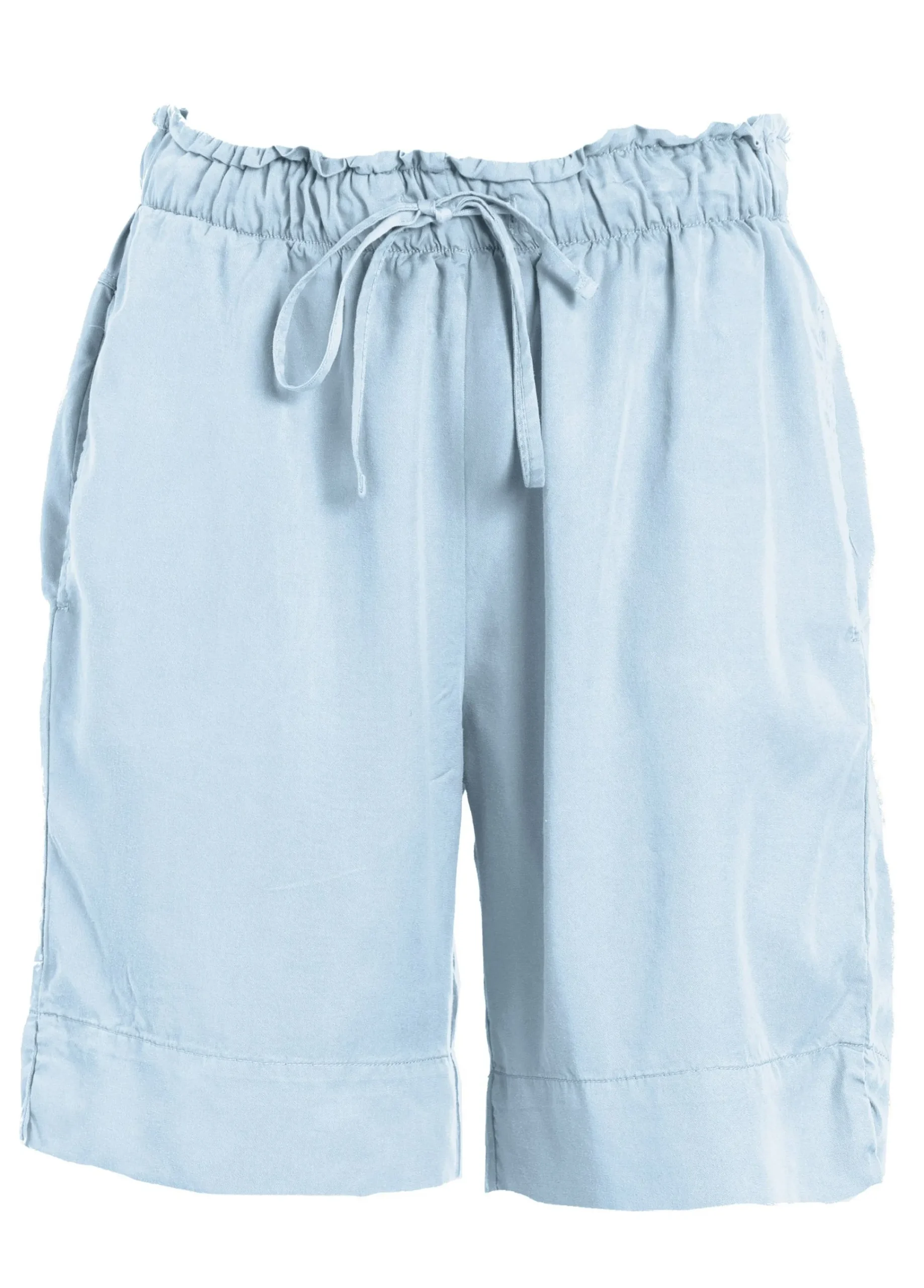 Shop Shorts In Twill Tencel Blu Donna Bermuda
