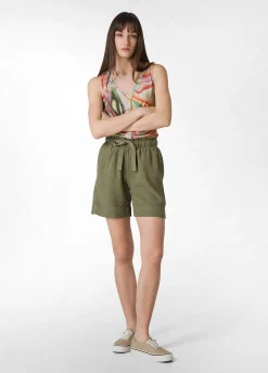 Clearance Shorts In Twill Tencel Verde Donna Bermuda