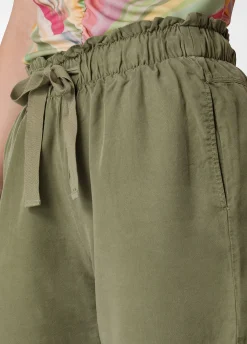 Clearance Shorts In Twill Tencel Verde Donna Bermuda