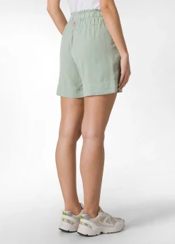 Cheap Shorts In Twill Tencel Verde Donna Bermuda