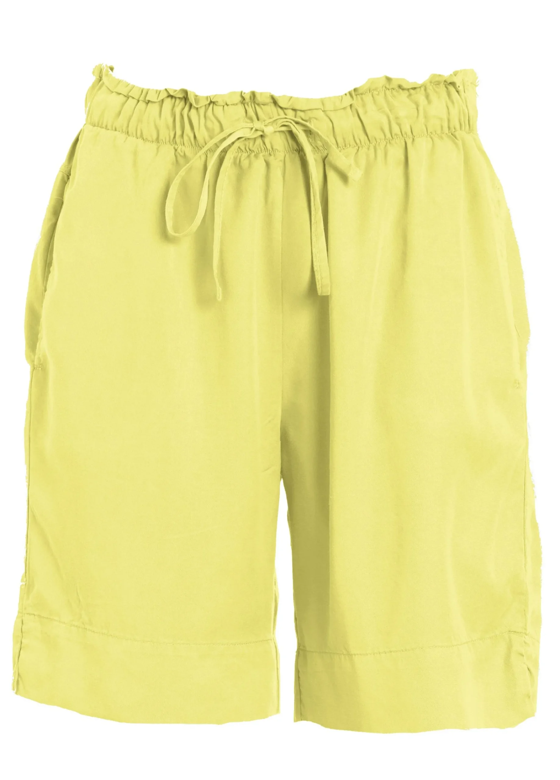 New Shorts In Viscosa Crepe Giallo Donna Bermuda