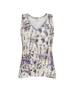 Shop Top Arricciato Stampato Viola Donna Top & T-Shirts