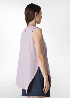 Cheap Top Asimmetrico Con Inserti In Lino Viola Donna Top & T-Shirts