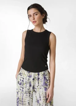 Store Top In Costina Effetto Vintage Nero Donna Top & T-Shirts