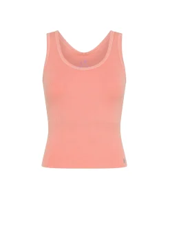 Shop Top In Costina Effetto Vintage Arancio Donna Top & T-Shirts