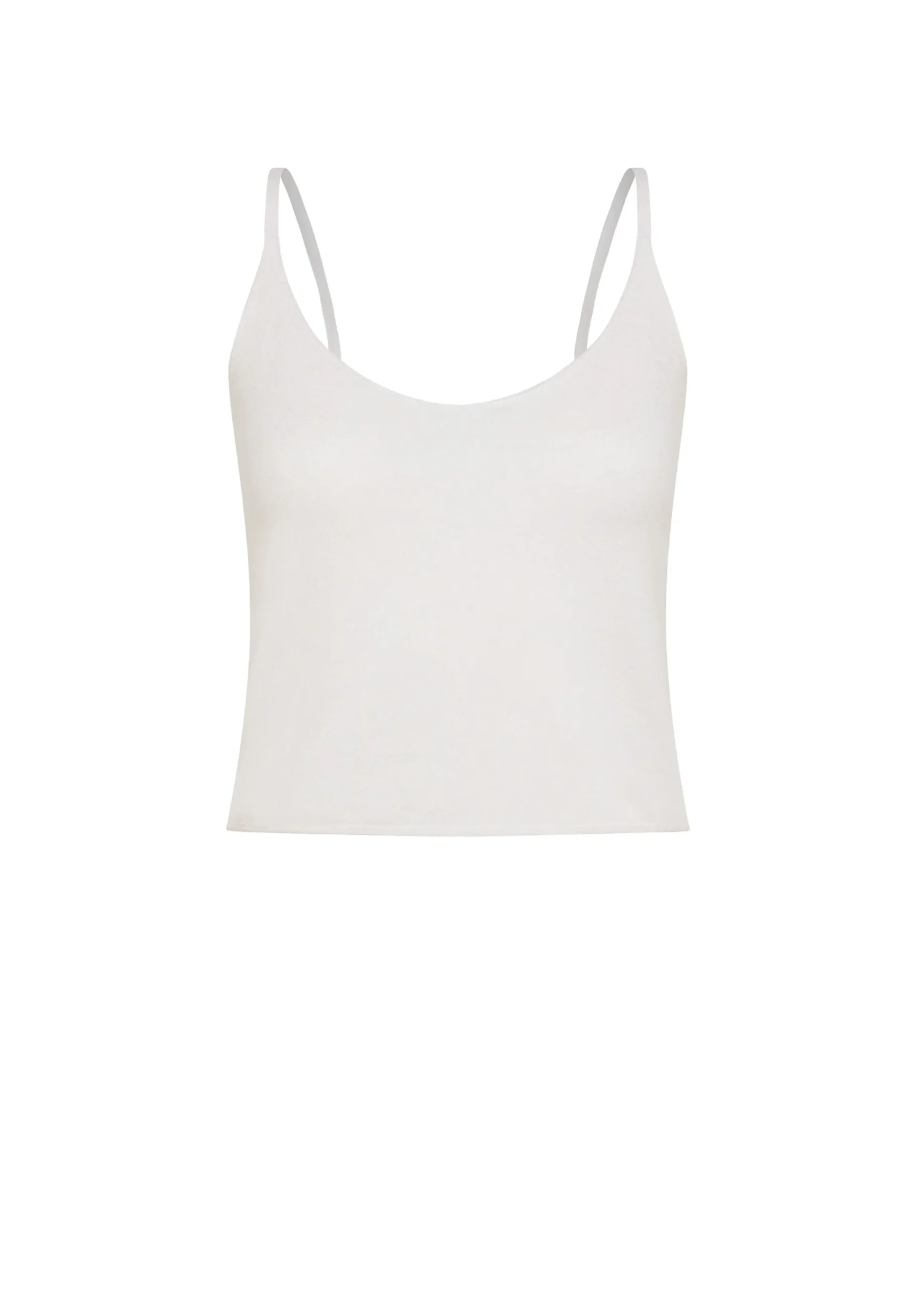 Store Top In Maglia Misto Lino Con Spalline Bianco Donna Top & T-Shirts