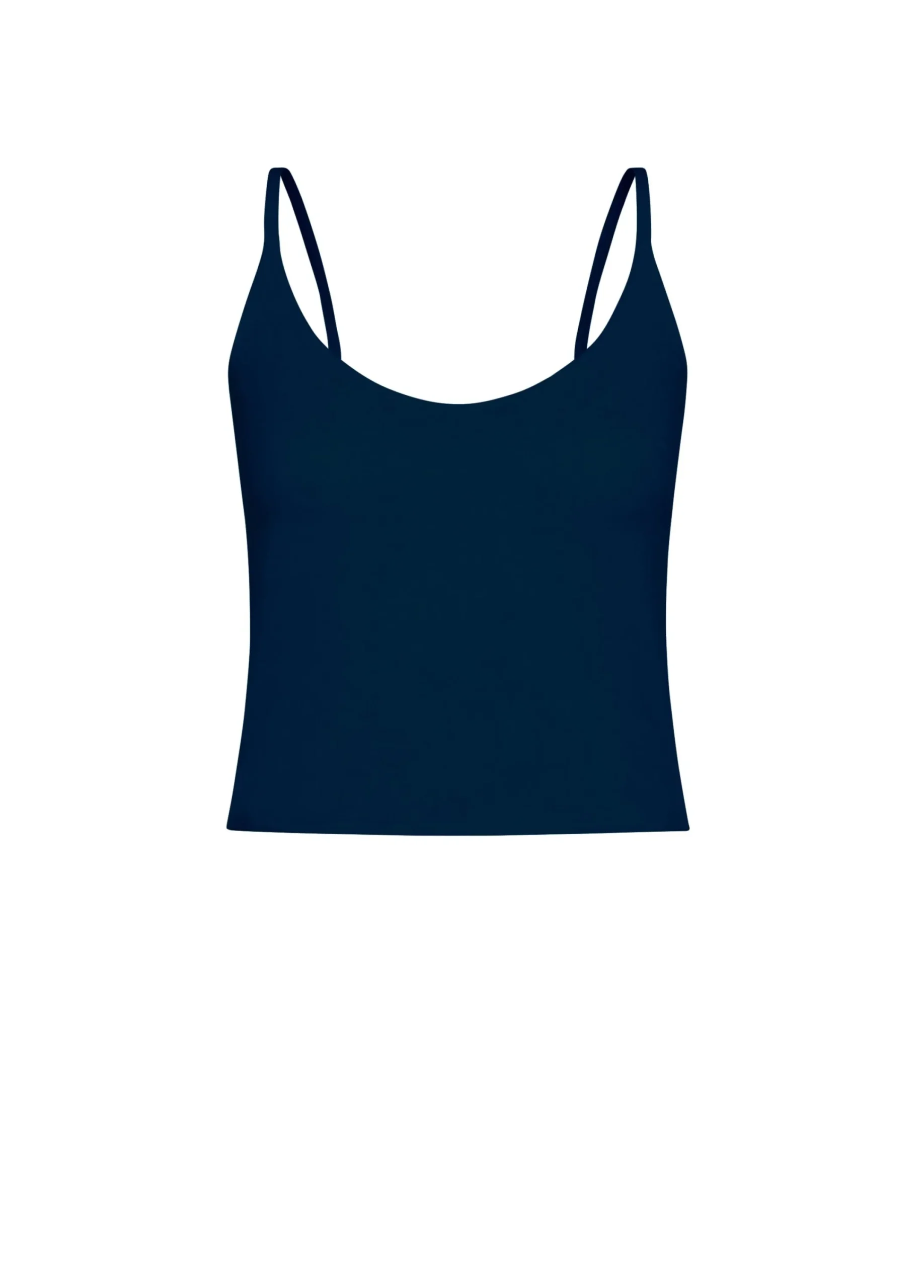 Shop Top In Maglia Misto Lino Con Spalline Blu Donna Top & T-Shirts