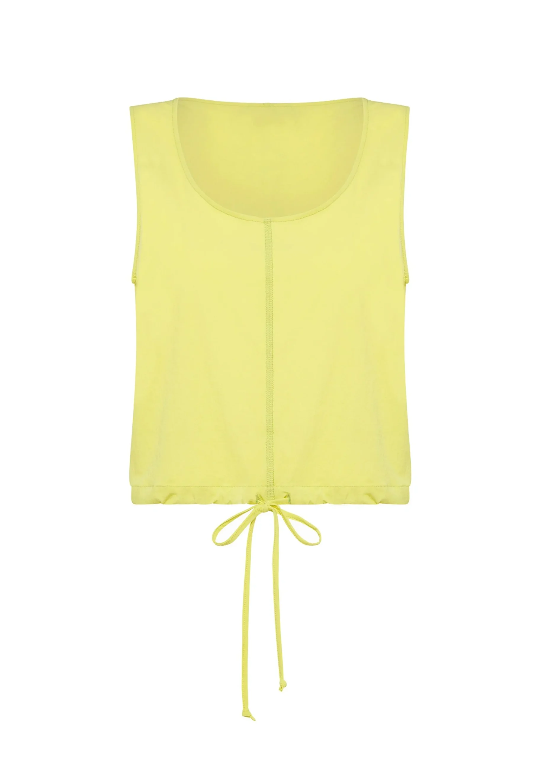 Shop Top In Nylon Con Logo Giallo Donna Top & T-Shirts