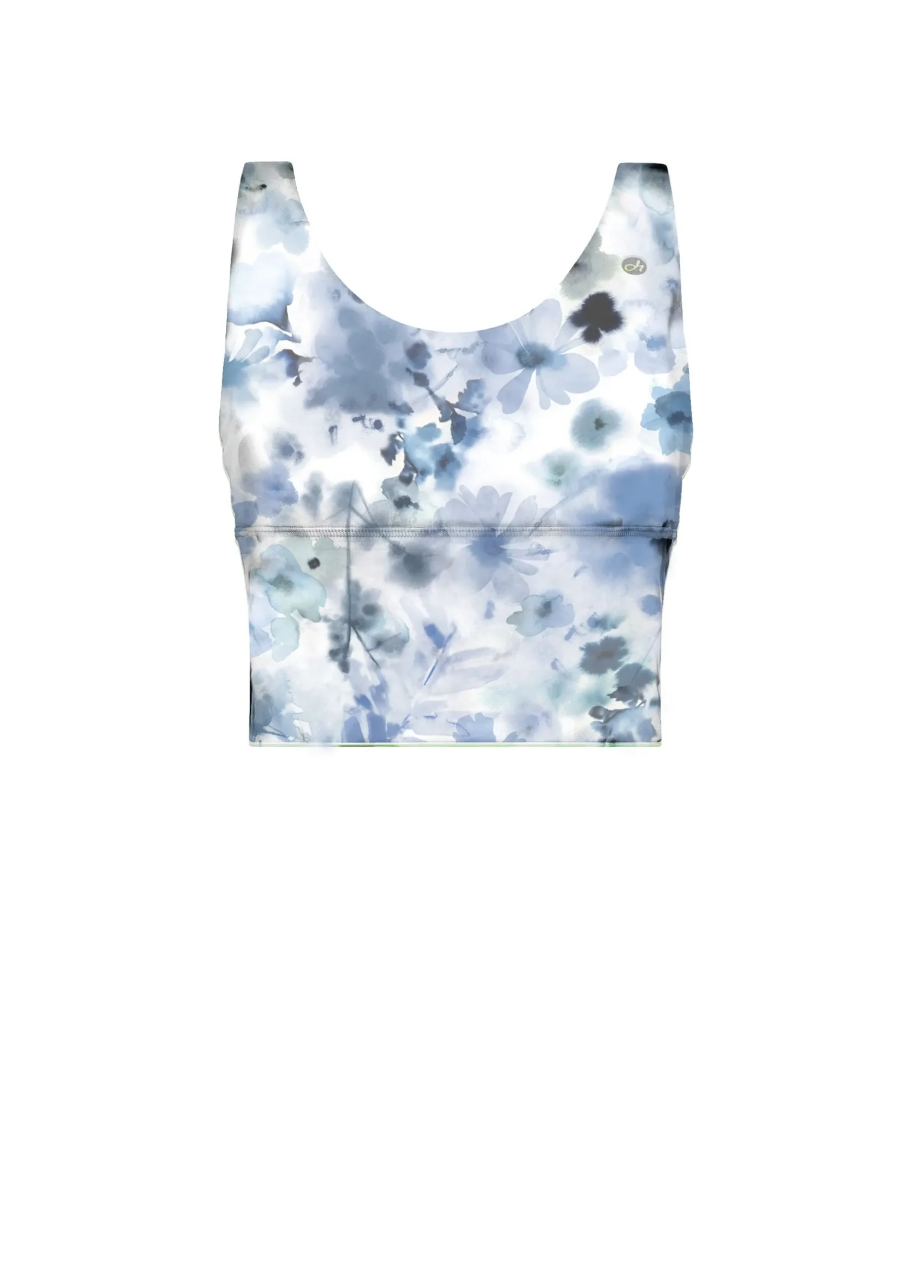 Store Top Yoga In Microfibra Riciclata Stampata Blu Donna Canotte E Reggiseni Sportivi