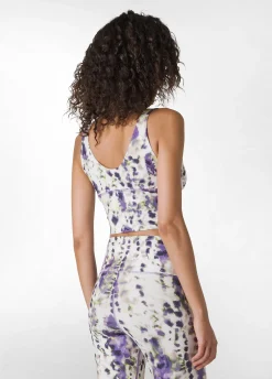 Cheap Top Yoga In Microfibra Riciclata Stampata Viola Donna Canotte E Reggiseni Sportivi