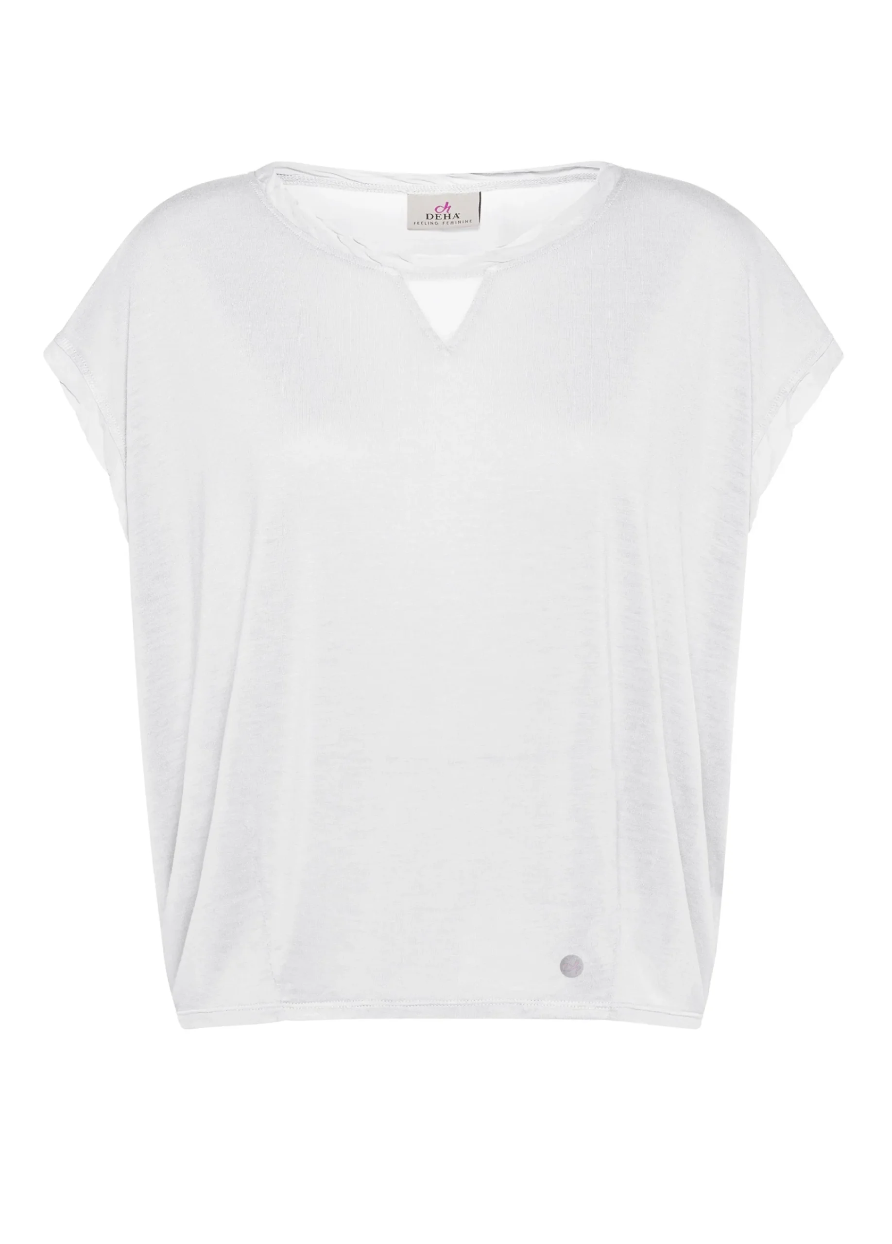 Sale T-Shirt Ampia Misto Seta Bianco Donna Top & T-Shirts
