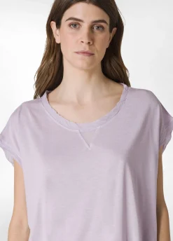 Outlet T-Shirt Ampia Misto Seta Viola Donna Top & T-Shirts