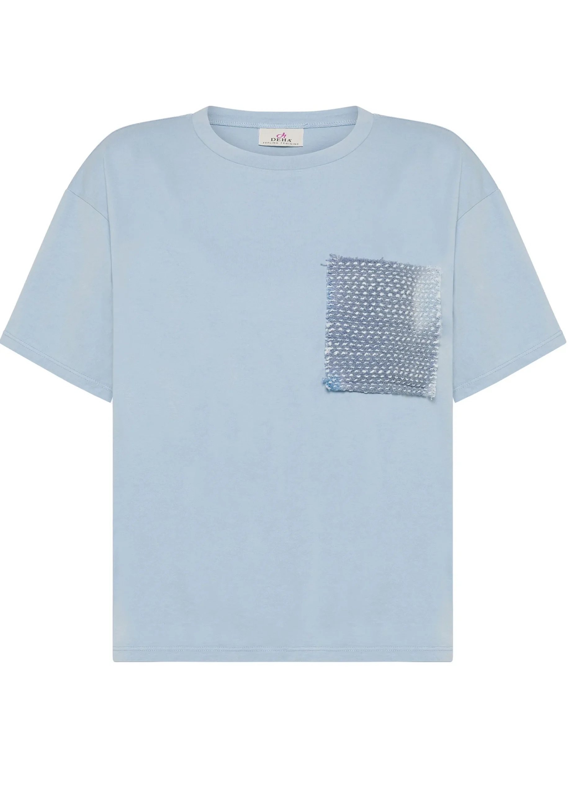 Best T-Shirt Con Taschino In Tweed Blu Donna Top & T-Shirts