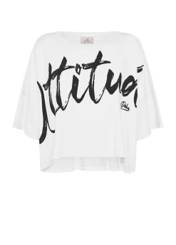 Store T-Shirt Cropped Leggera Effetto Vintage Bianco Donna Top & T-Shirts