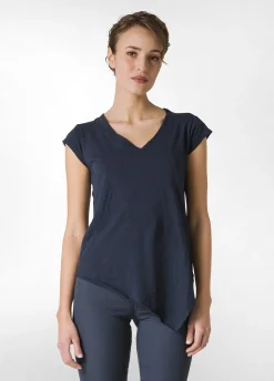 Flash Sale T-Shirt Fiammata Effetto Vintage Blu Donna Top & T-Shirts