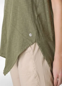 Cheap T-Shirt Fiammata Effetto Vintage Verde Donna Top & T-Shirts