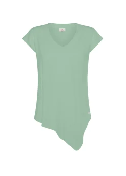 Best T-Shirt Fiammata Effetto Vintage Verde Donna Top & T-Shirts