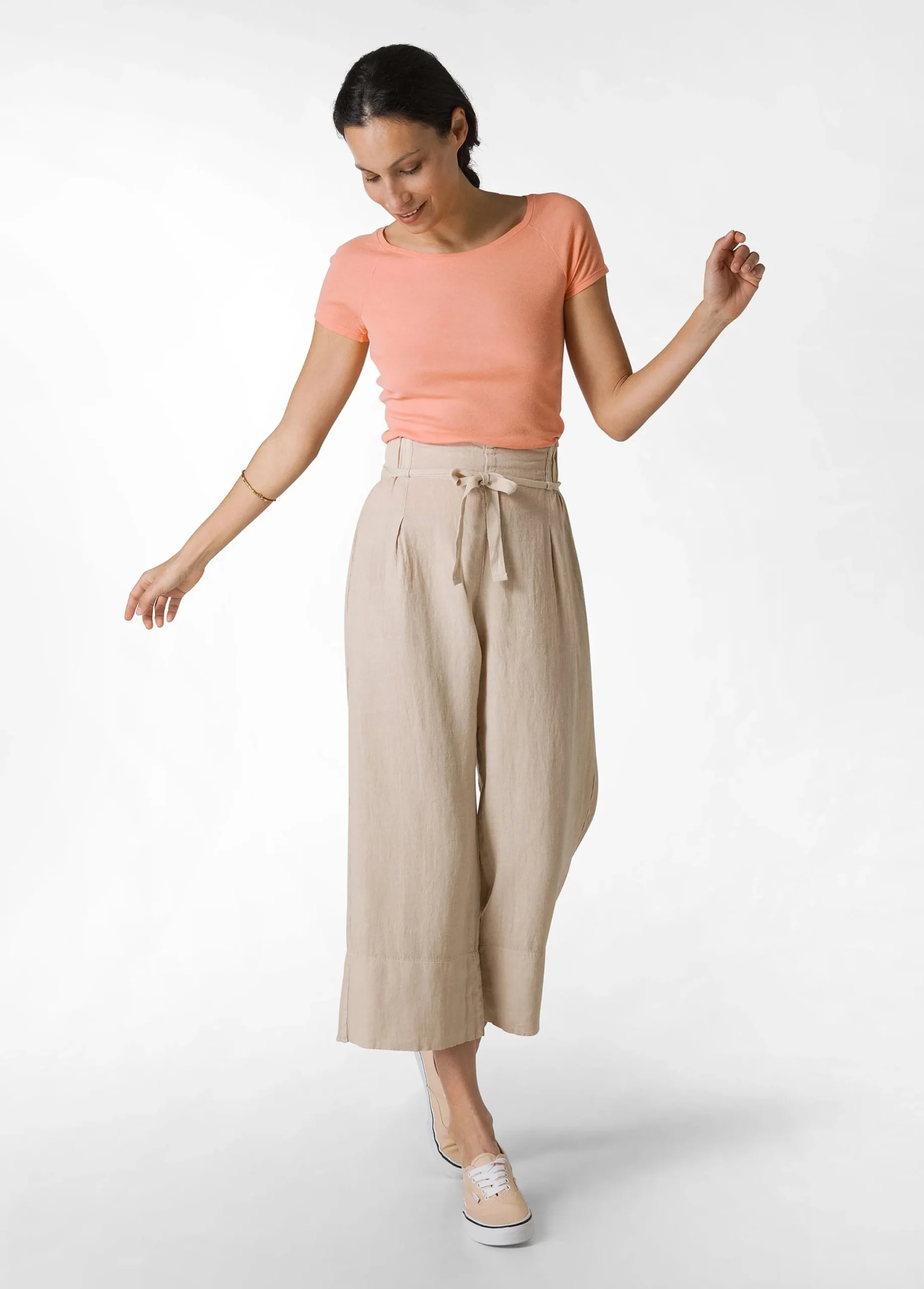 Outlet T-Shirt In Costina Leggera Arancio Donna Top & T-Shirts
