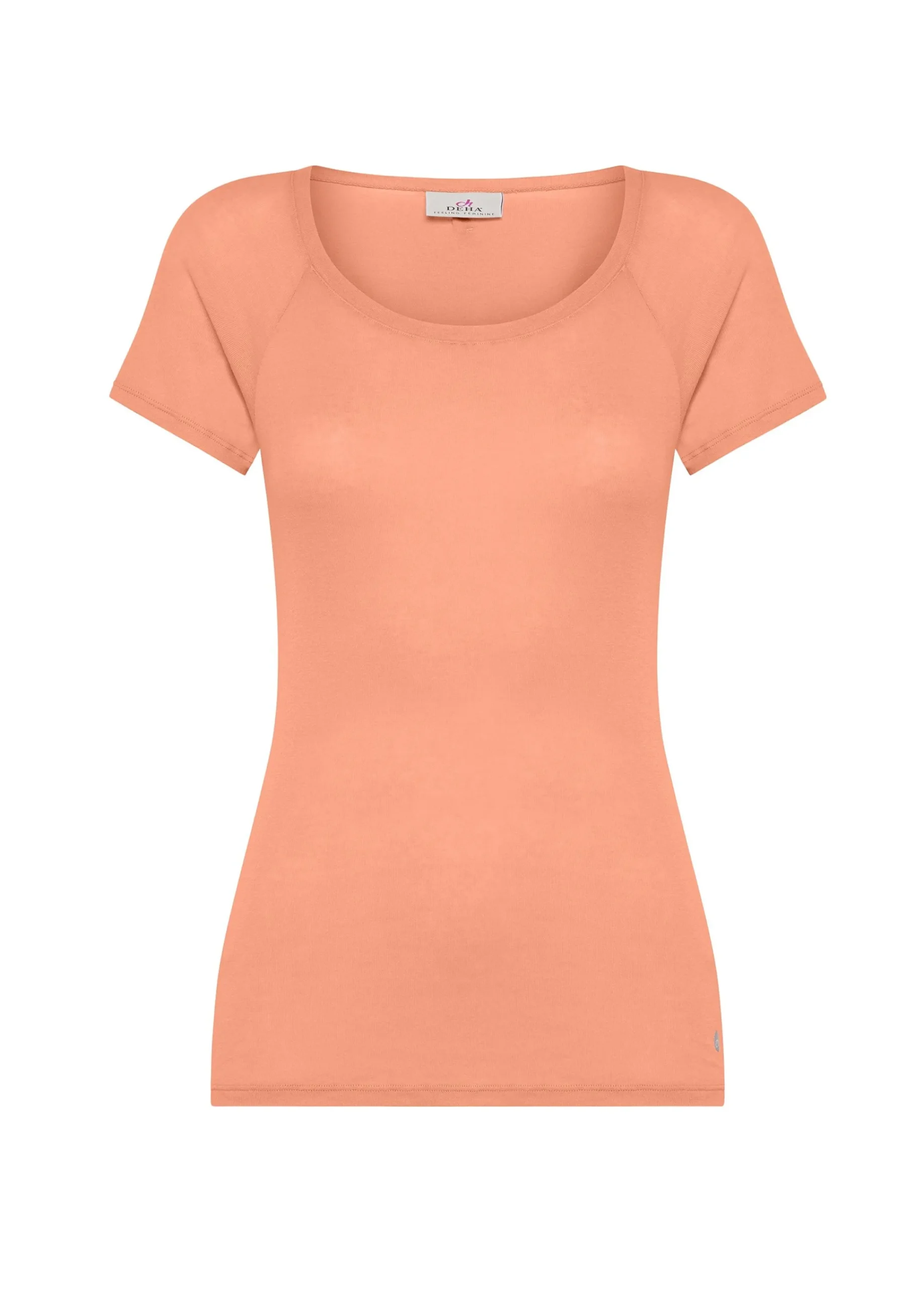 Outlet T-Shirt In Costina Leggera Arancio Donna Top & T-Shirts