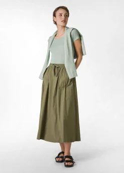 New T-Shirt In Costina Leggera Verde Donna Top & T-Shirts
