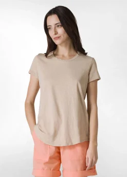 Best Sale T-Shirt In Jersey Fiammato Beige Donna Top & T-Shirts