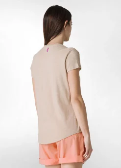 Best Sale T-Shirt In Jersey Fiammato Beige Donna Top & T-Shirts