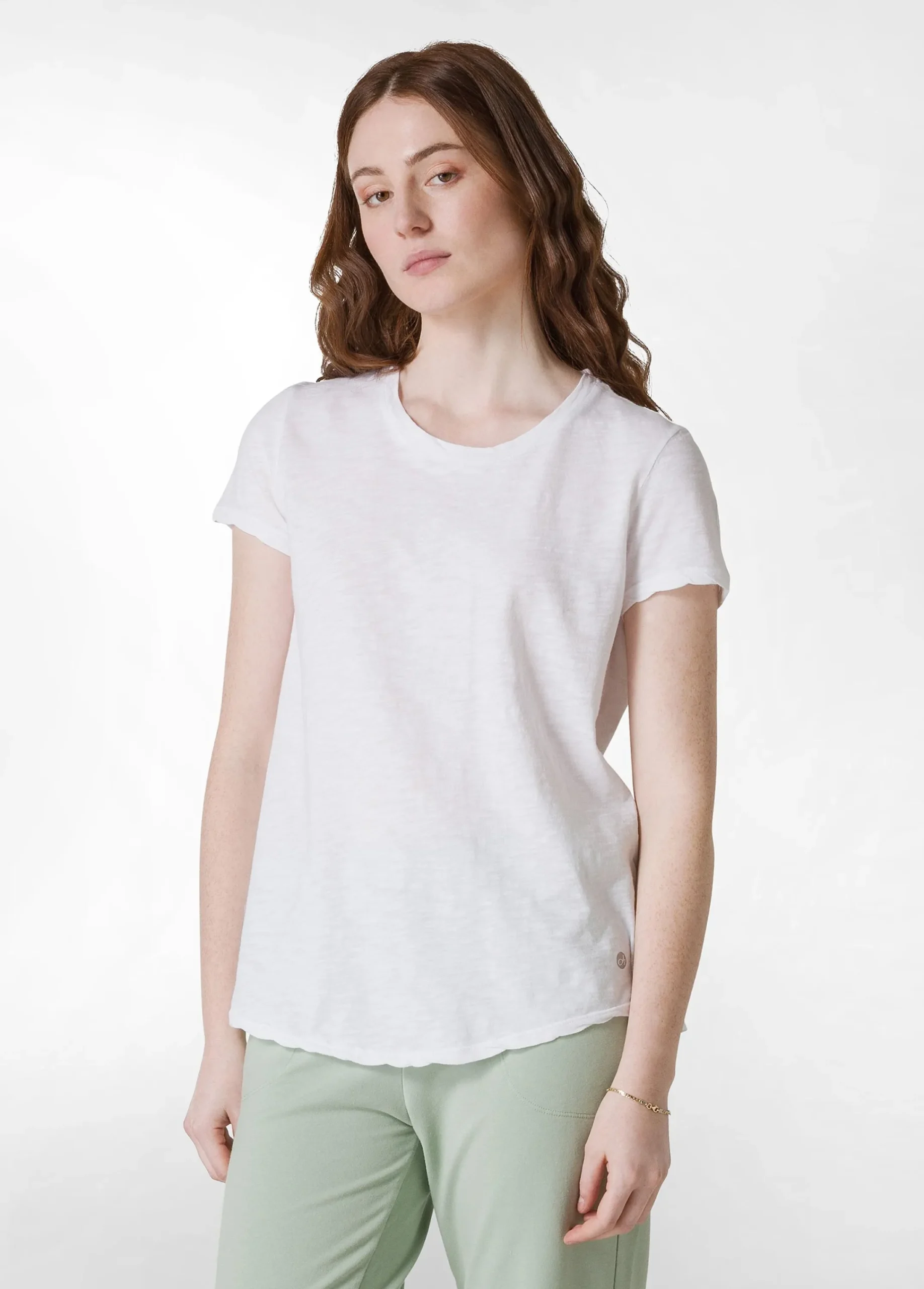 Store T-Shirt In Jersey Fiammato Bianco Donna Top & T-Shirts